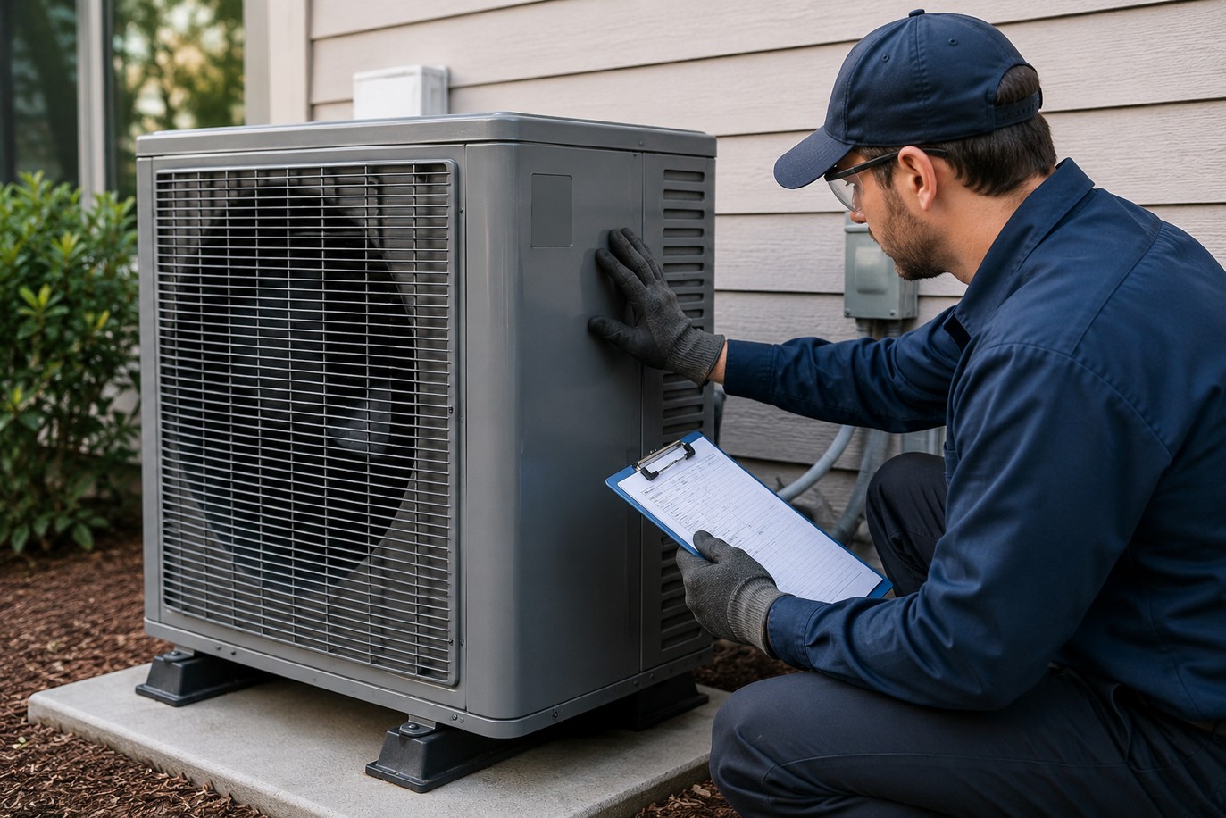 Heat pump maintenance in California for improved energy efficiency.