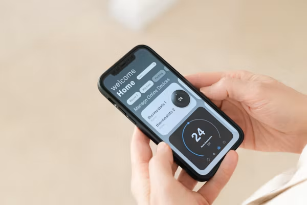 Smart thermostat scheduling to reduce unnecessary HVAC use.