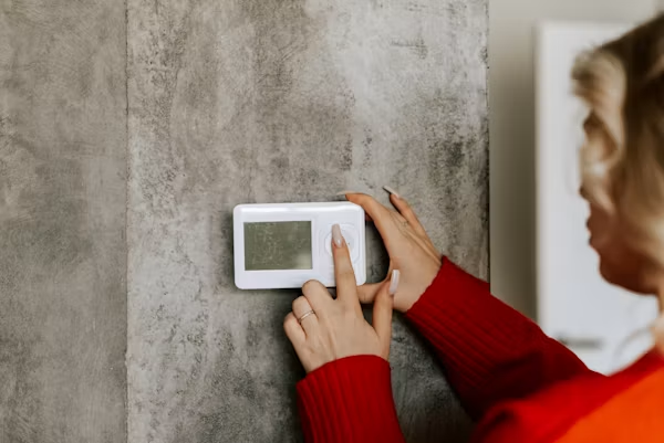 New furnace installation with thermostat testing